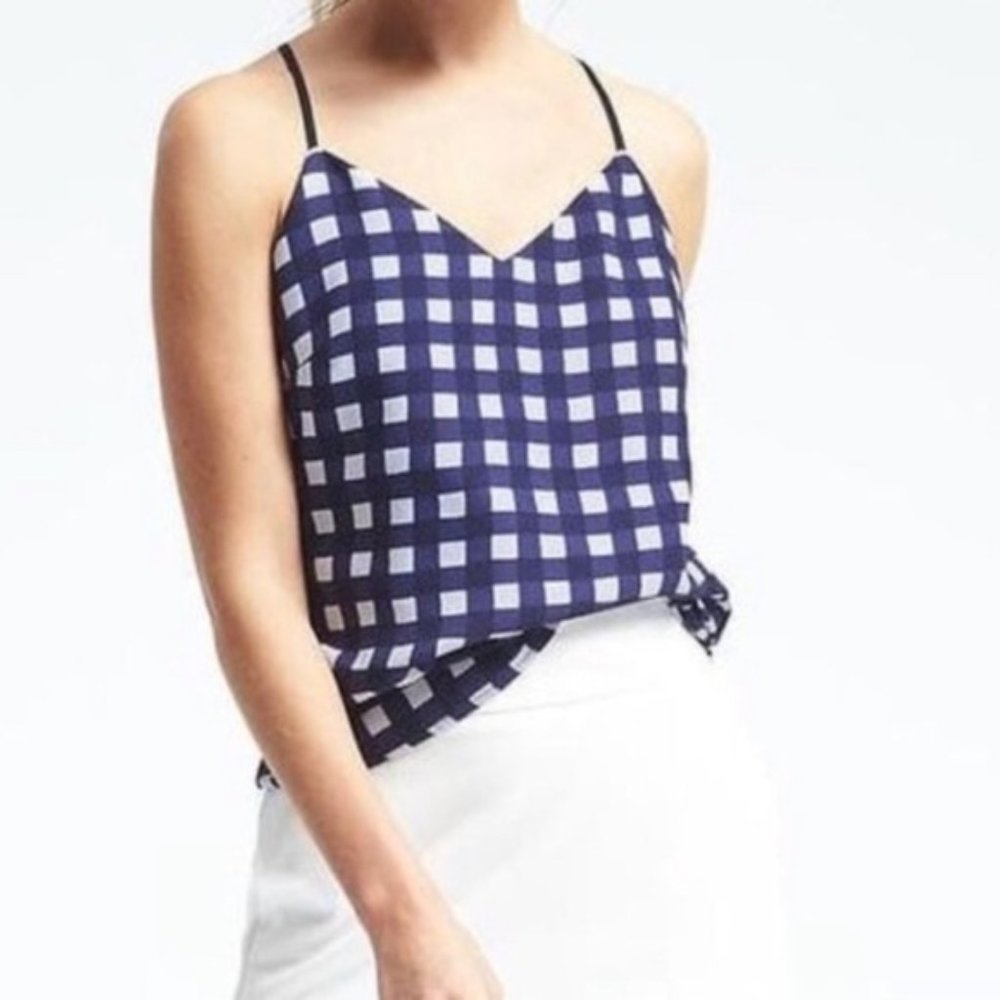 NWOT Blue Gingham Tank